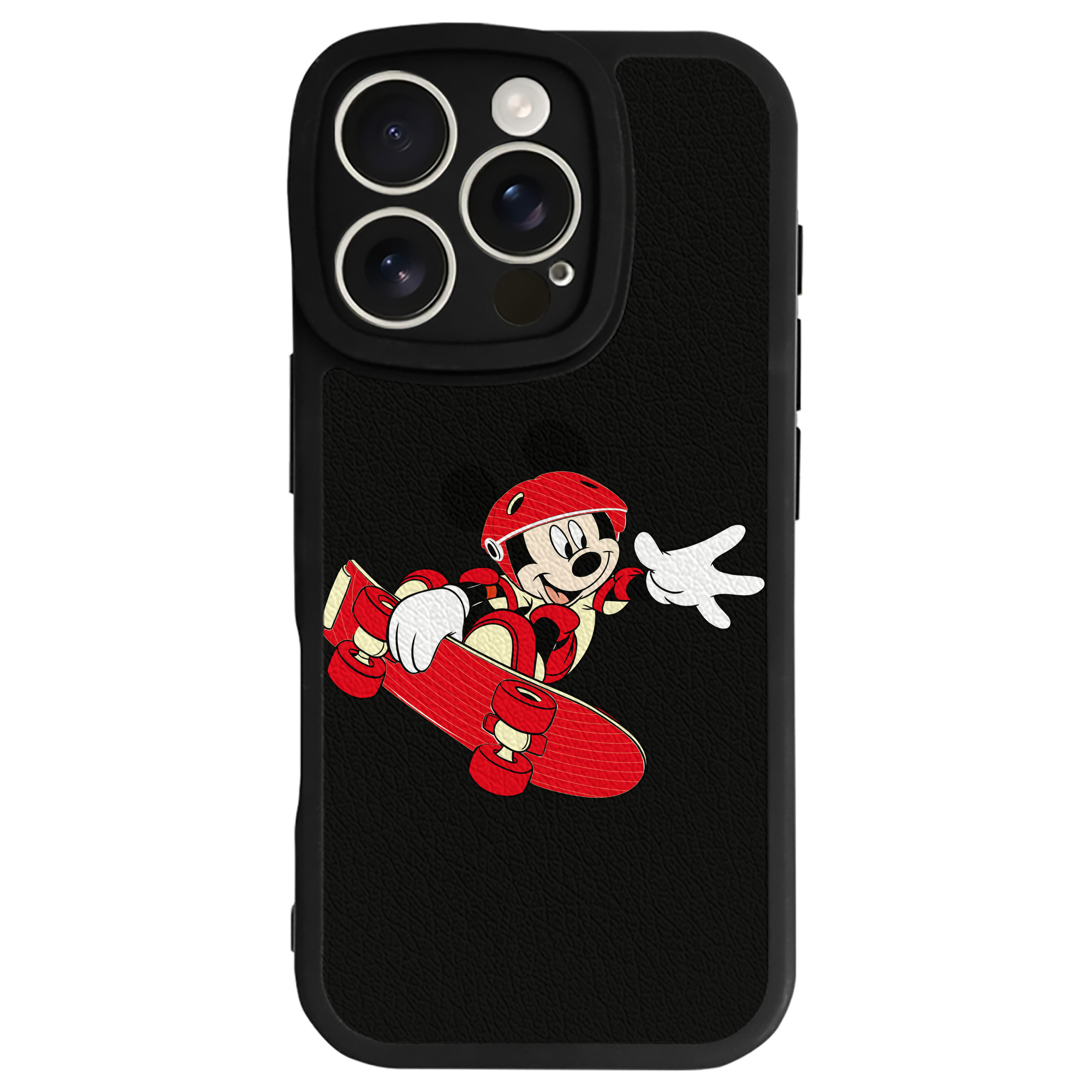 （画像用） ミッキーマウス Mickey Mouse 【iPhone 16シリーズ対応】シリコンスマホケース（レザー調） 材質：シリコン